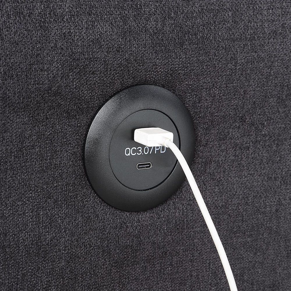 HOMLUX 95"W Reversible Sleeper Sectional Sofa with Storage Chaise, Cup Holders, USB, in Black, , large