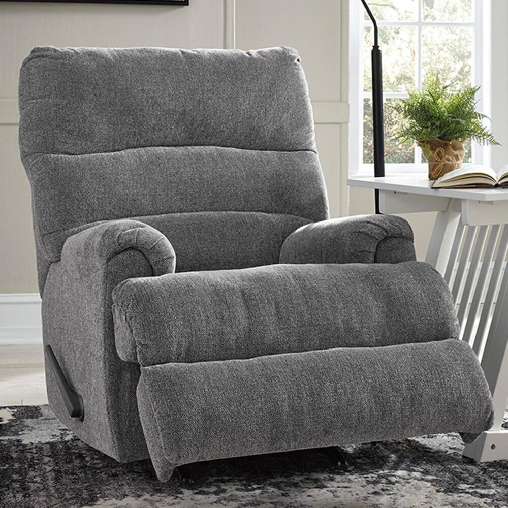 Signature Design by Ashley Man Fort Manual Rocker Recliner in Graphite, , large