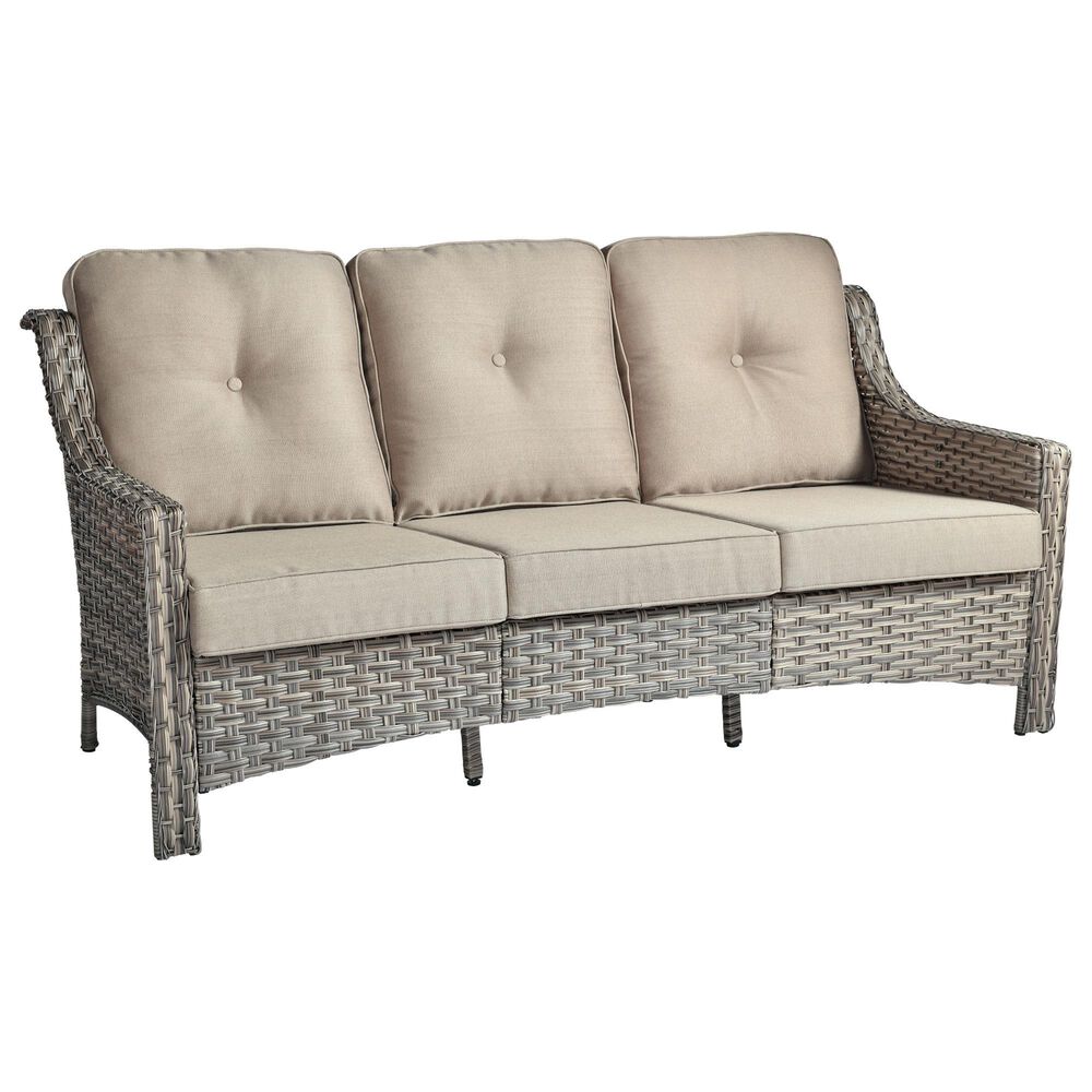 HOMLUX Outdoor Wicker Conversation Sofa in Beige, , large