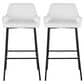 LumiSource Daniella Bar Stool with White Upholstery in Black (Set of 2), , large