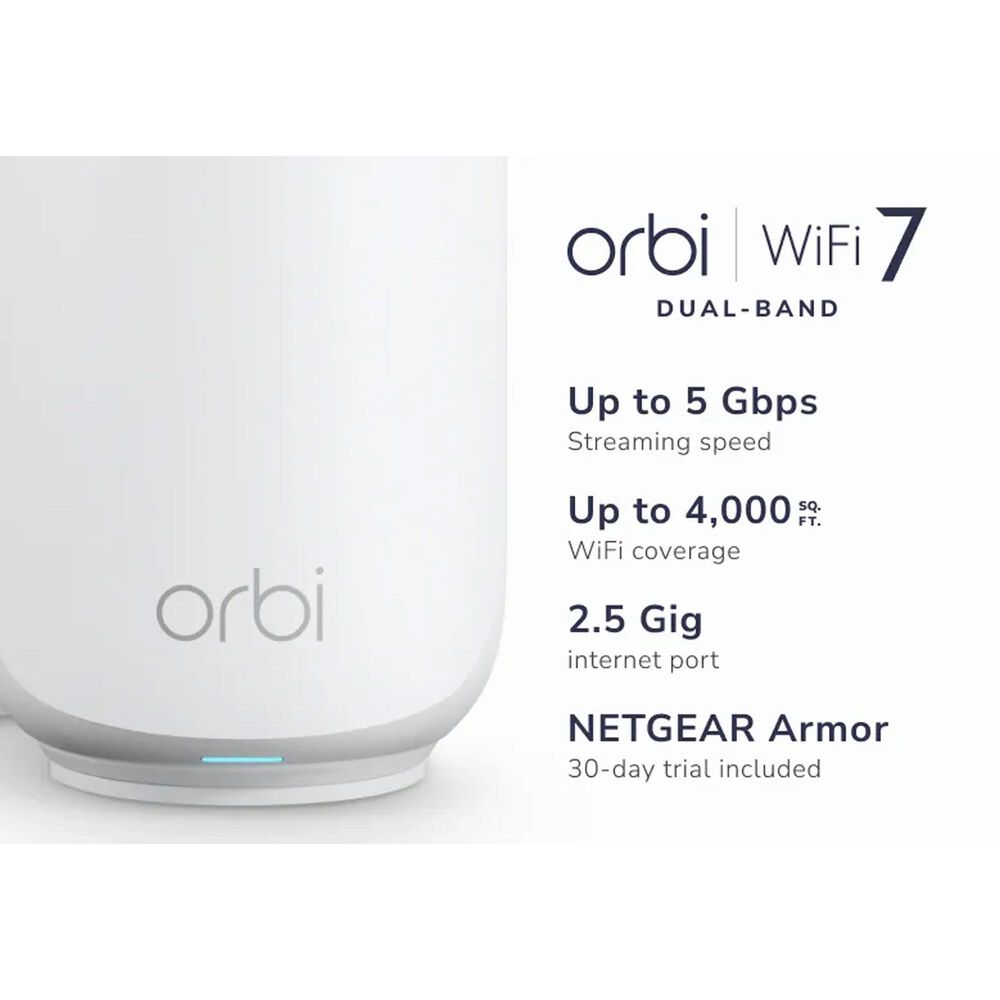 NETGEAR Orbi 370 Dual-Band Wi-Fi 7 Mesh Router in White &#40;3-Pack&#41;, , large