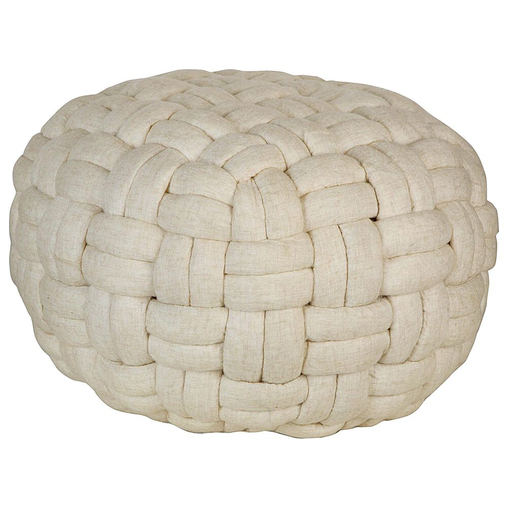 Moe's Home Collection Bronya Pouf Vanilla in White, , large