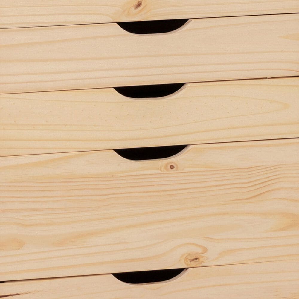 Linon Home Decor Cary 8-Drawer Rolling Cart in Unfinished, , large