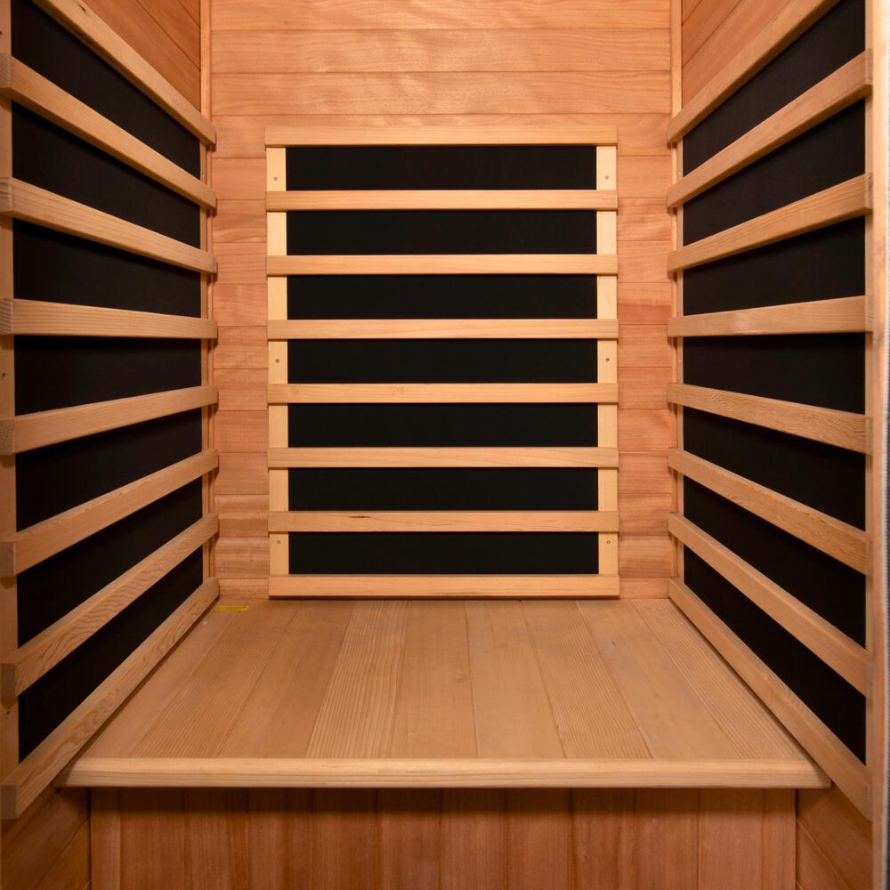 EZlife 1-Person Low EMF Infrared Solo Sauna with Red Light in Charcoal Gray, , large