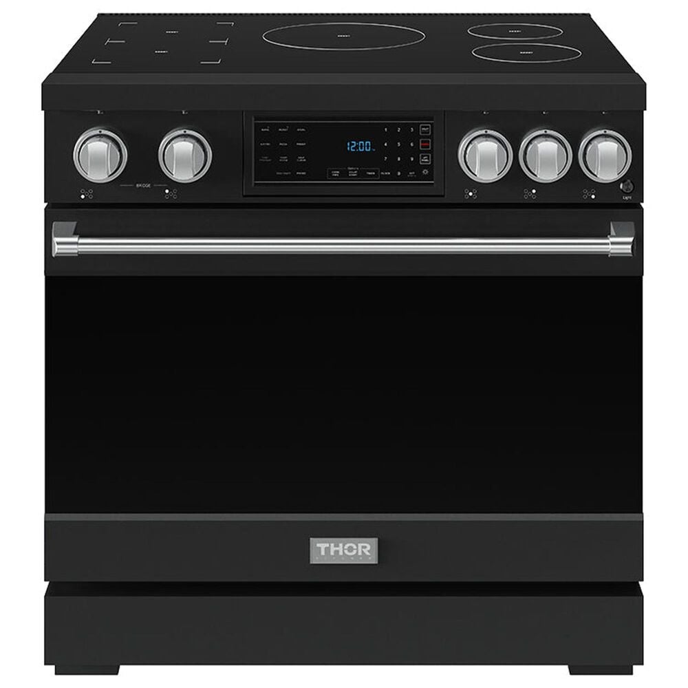 Thor Kitchen Gordon Ramsay 6 Cu. Ft. Professional Induction Range with Stainless Steel Handle Kit in Black, , large