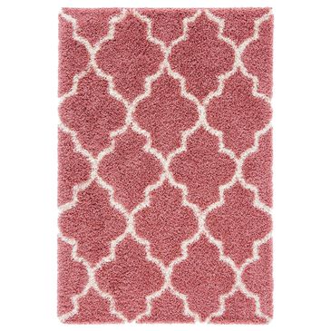Safavieh Venus Shag 4" x 6" Pink and Ivory Area Rug, , large