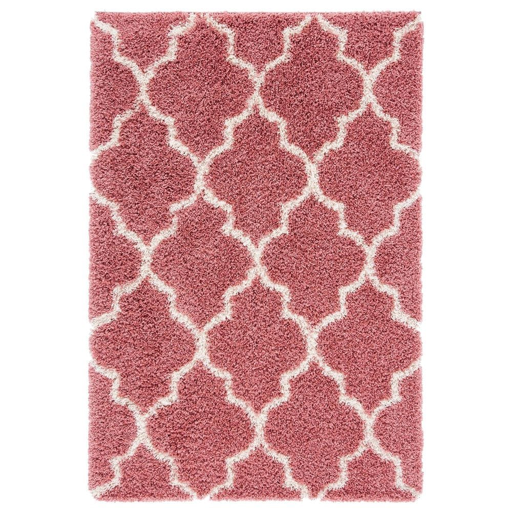 Safavieh Venus Shag 4" x 6" Pink and Ivory Area Rug, , large