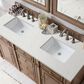 James Martin Vanities Bristol 60" Double Bathroom Vanity in Whitewashed Walnut with 3 cm Lime Delight Quartz Top and Rectangular Sinks, , large