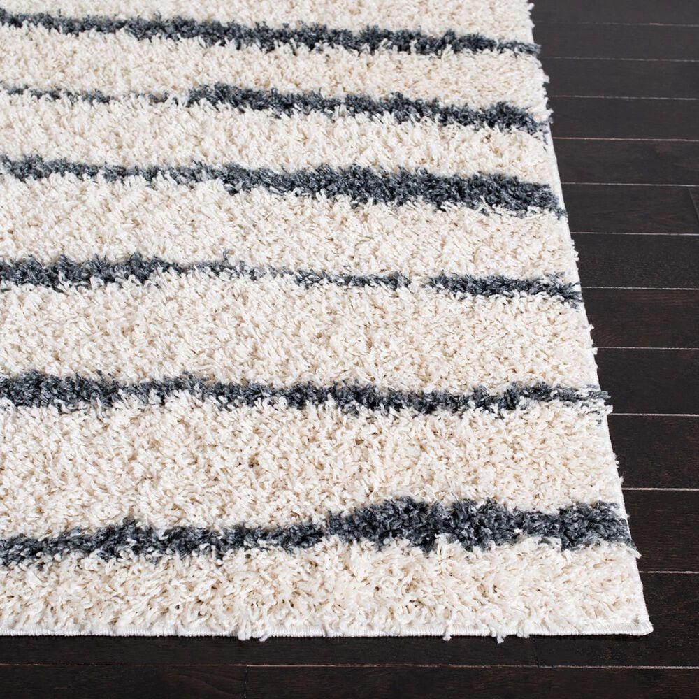 Safavieh Venus Shag VNS603B 5&#39;3&quot; Square Ivory and Dark Grey Area Rug, , large