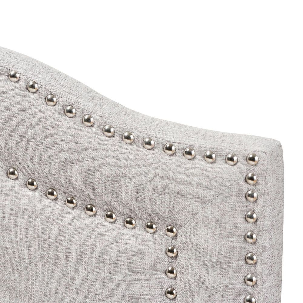 Baxton Studio Edith King Upholstered Panel Headboard in Greyish Beige, , large