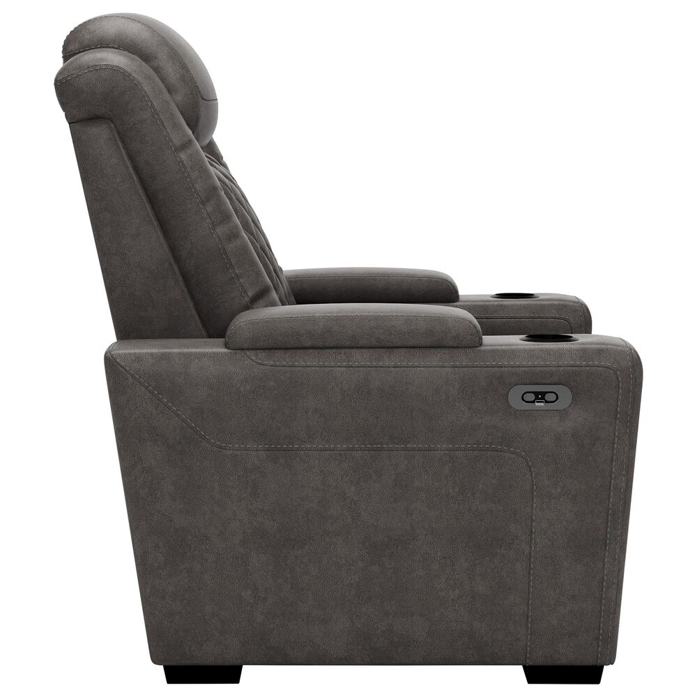 Signature Design by Ashley HyllMont Power Recliner with Power Headrest in Gray, , large