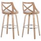 LumiSource Charlotte Swivel Bar Stool with White Faux Leather Upholstery in Whitewashed and Chrome (Set of 2), , large