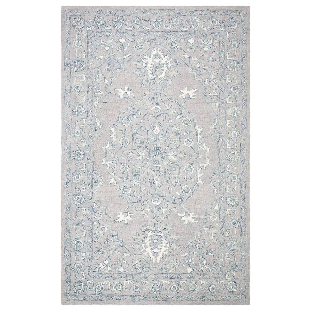 Safavieh Micro-Loop MLP504F 3" x 5" Light Grey and Ivory Area Rug, , large