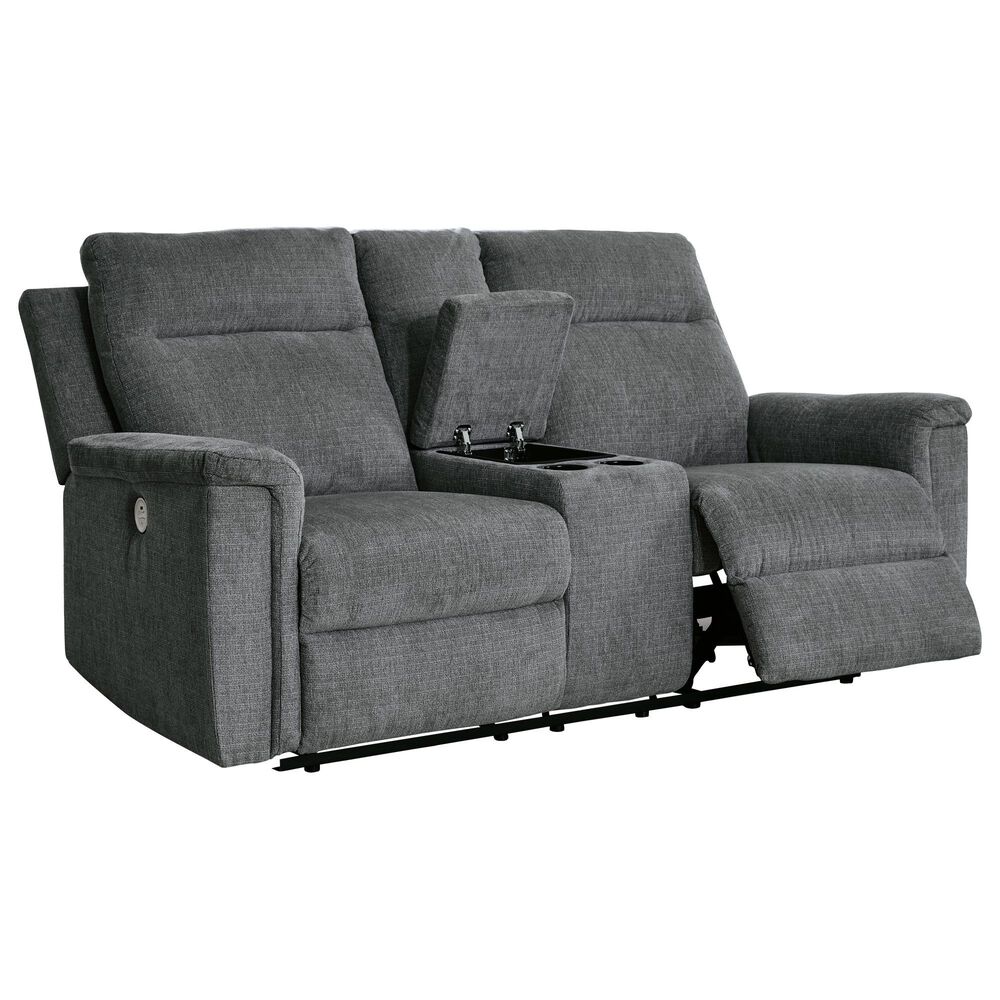 Ashley Barnsana Power Reclining Loveseat in Gravel, , large