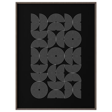 HOMLUX 24" x 18" Circles Canvas Art in Black and White, , large