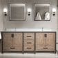 Lexora Home Ziva 84" Double Bathroom Vanity in Rustic Barnwood with 2 cm White Cultured Marble Top and Rectangular Sinks, , large