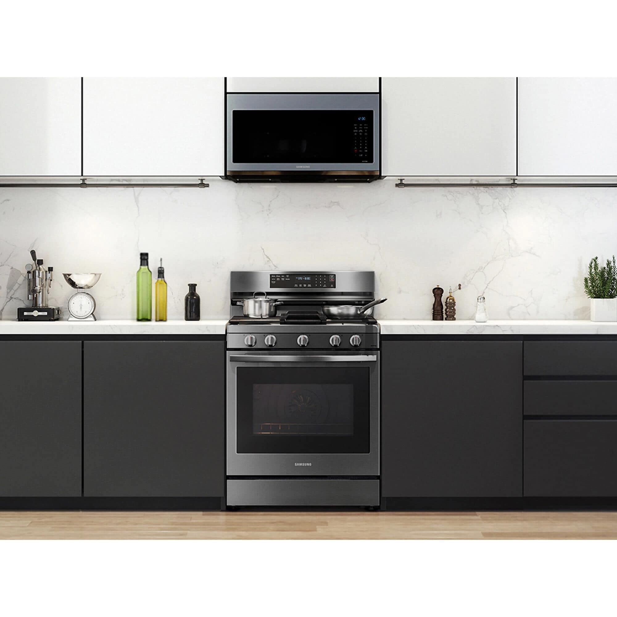 Samsung black stainless outlet steel gas stove