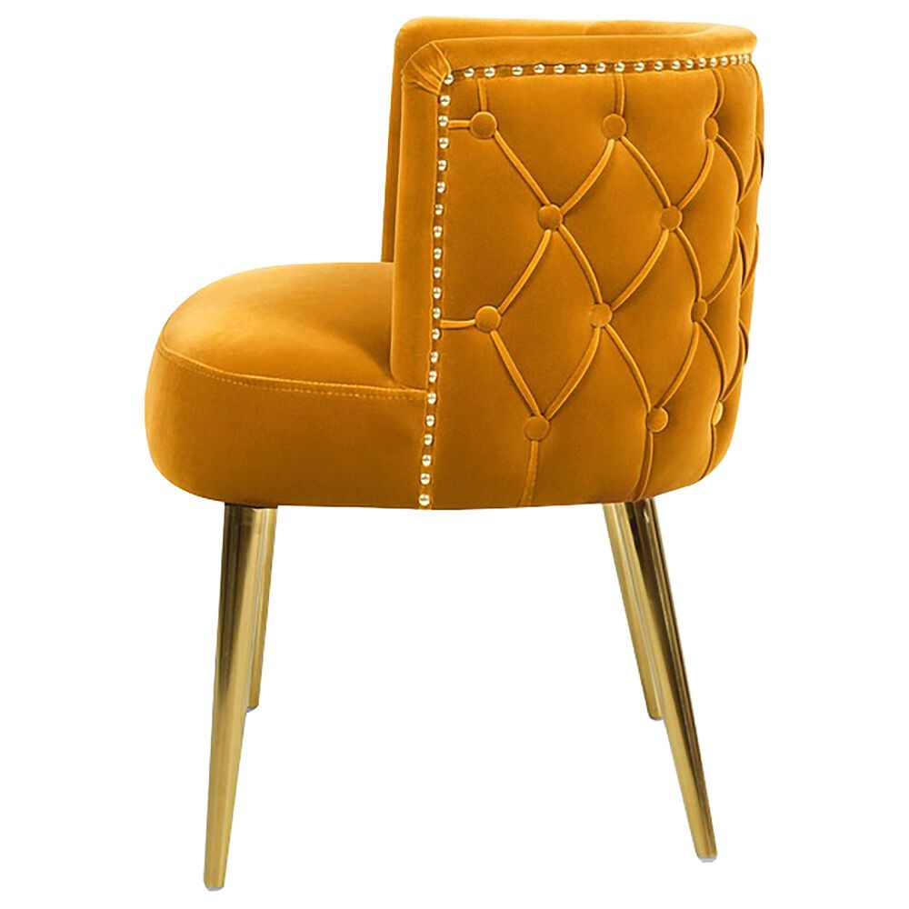Jennifer Taylor Home Misty Glam Barrel Accent Chair in Rich Yellow