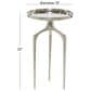 Maple and Jade 22" Round End Table with 3 Tripod Legs in Polished Silver, , large