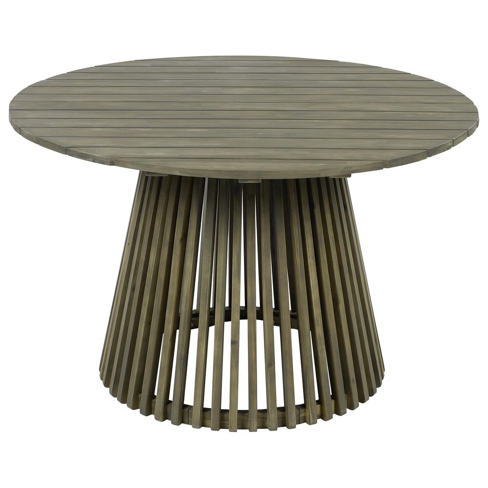 Hearth and Haven Outdoor Round Dining Table in Grey - Table Only, , large