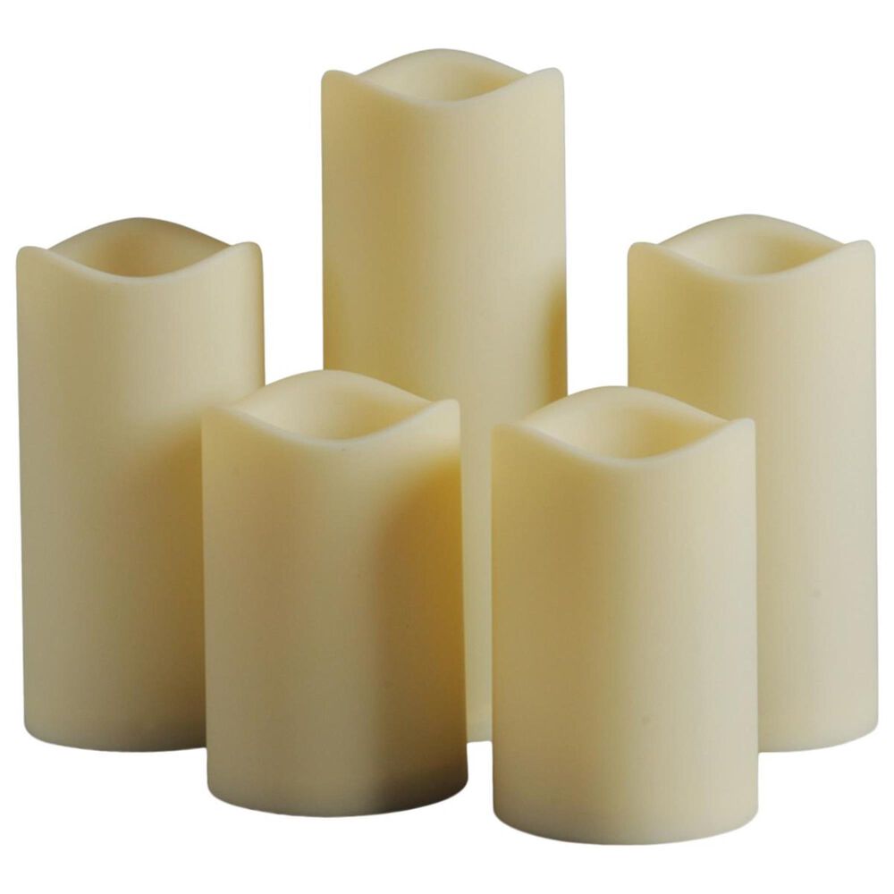 The Gerson Company 3" LED Pillar in Bisque (Set of 5), , large