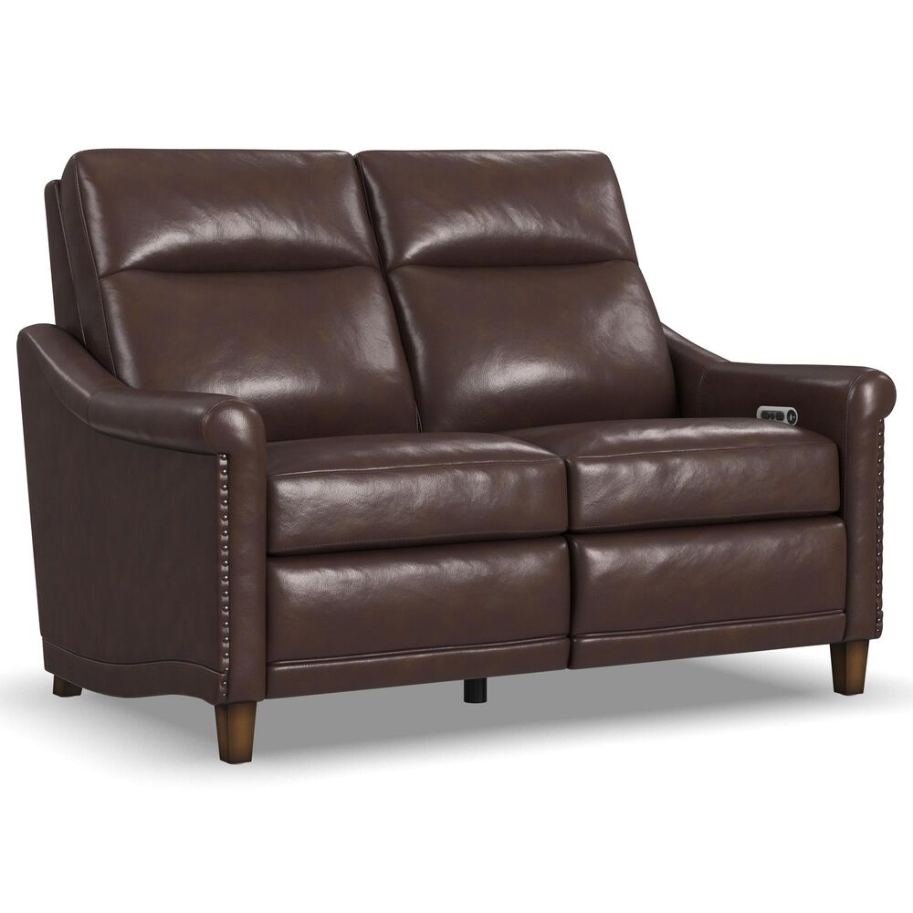 Flexsteel Elizabeth Power Loveseat with Headrest in Brunette, , large