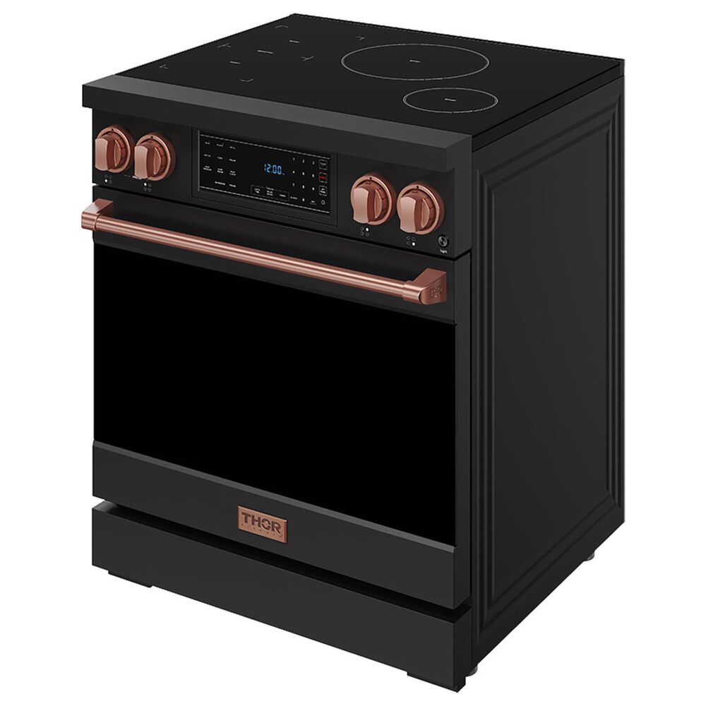 Thor Kitchen Gordon Ramsay 4.8 Cu. Ft. Professional Induction Range with Rose Gold Handle Kit in Black, , large