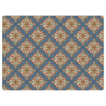 Bungalow Flooring Kantha 3" x 4" Blue Desk Chair Mat, , large