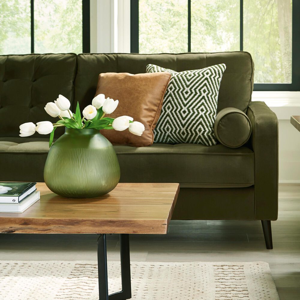 37B Reveon Lakes Stationary Sofa in Olive Velvet, , large