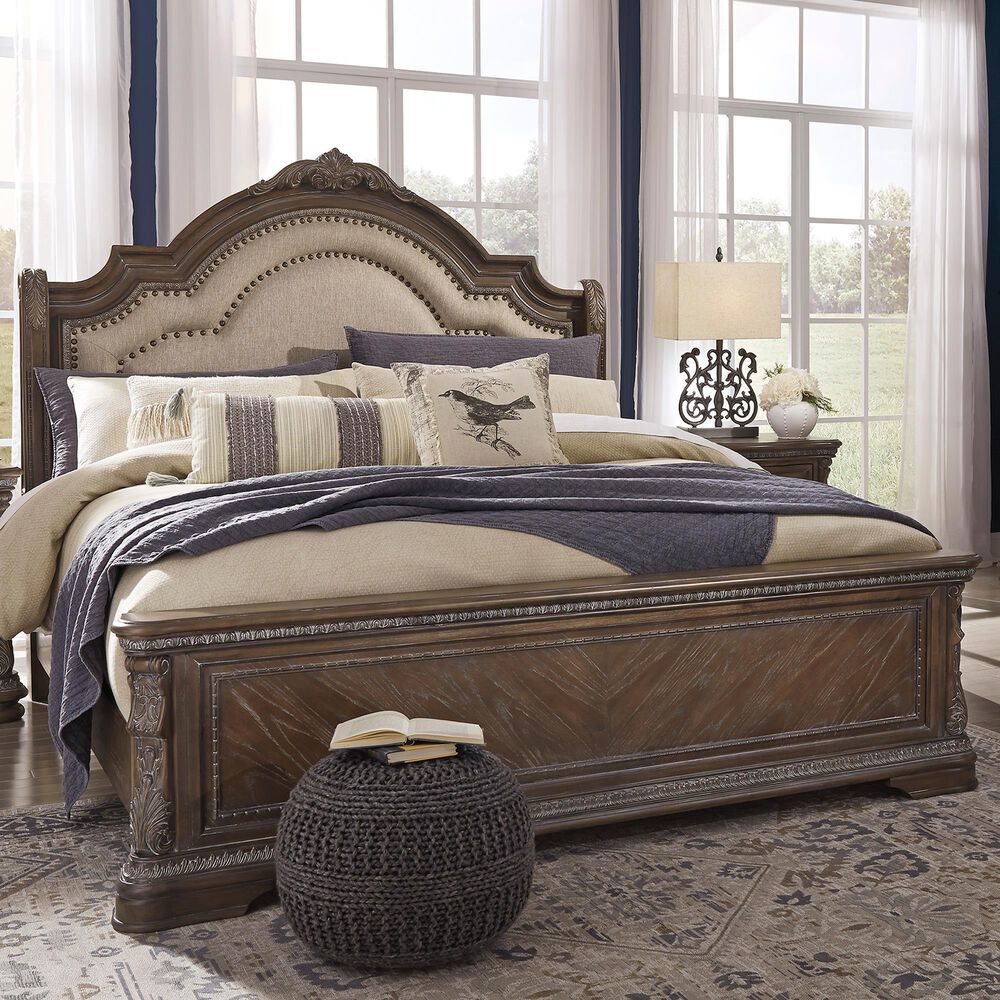 Signature Design by Ashley Charmond King Bed in Dark Brown, , large