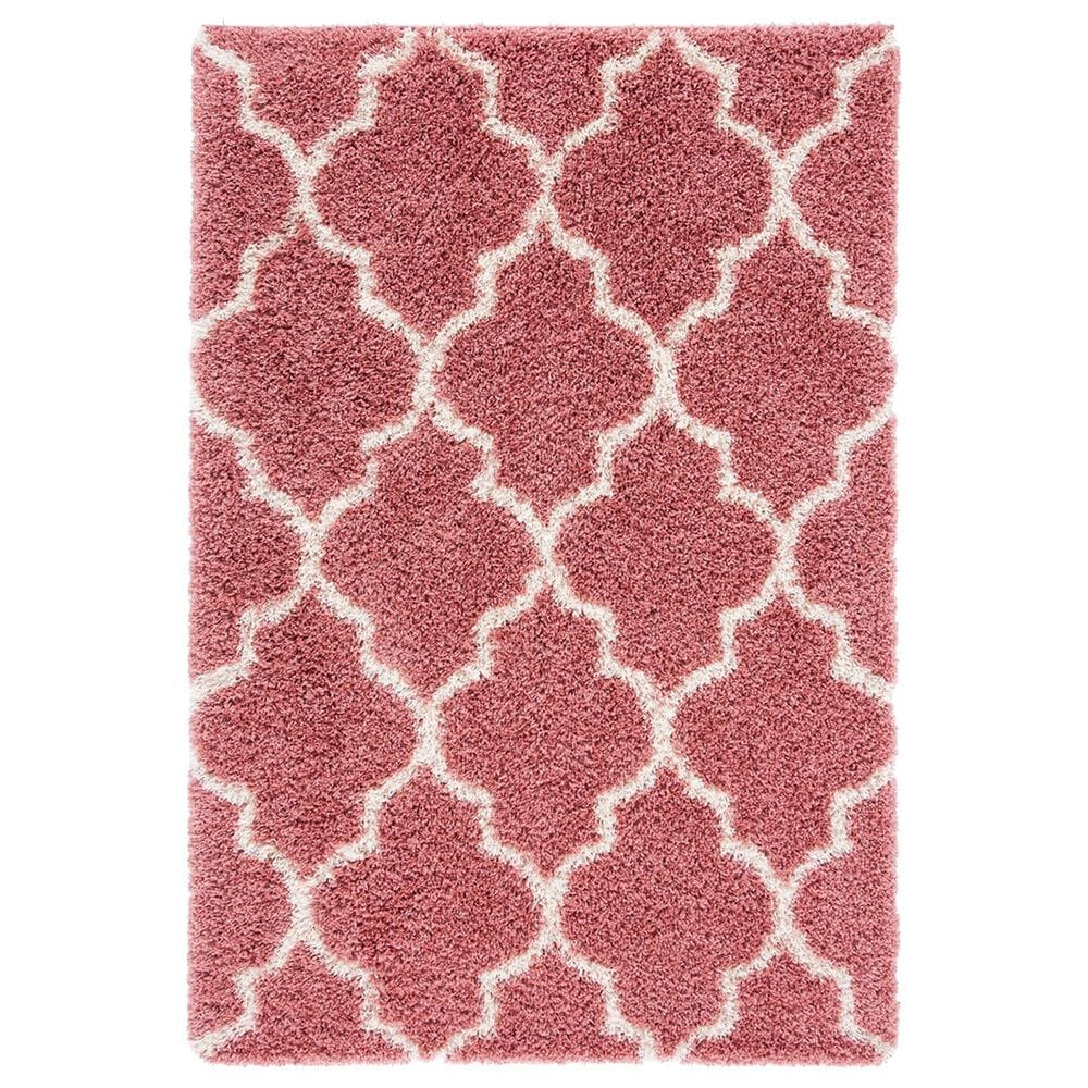 Safavieh Venus Shag VNS524U 5"3" x 7"6" Pink and Ivory Area Rug, , large