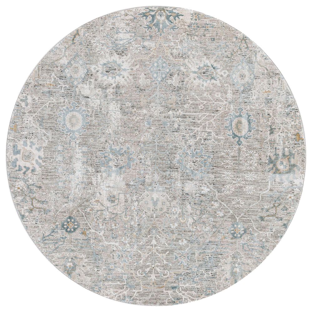 Surya Brunswick 5"3" Round Dusty Sage, Light Beige, Taupe, Medium Gray and Gray Area Rug, , large