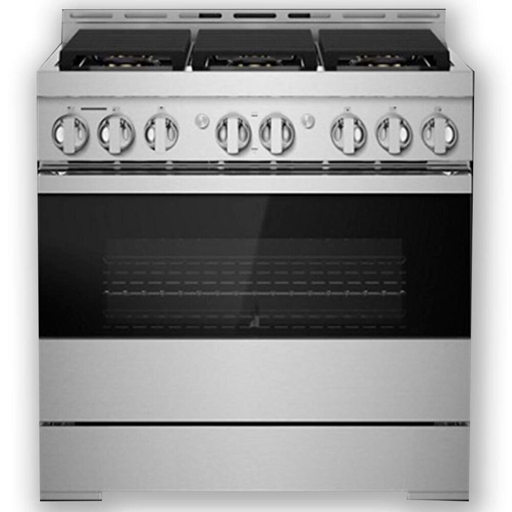 JennAir 36" Gas Professional Range in Black Glass and Stainless Steel, , large