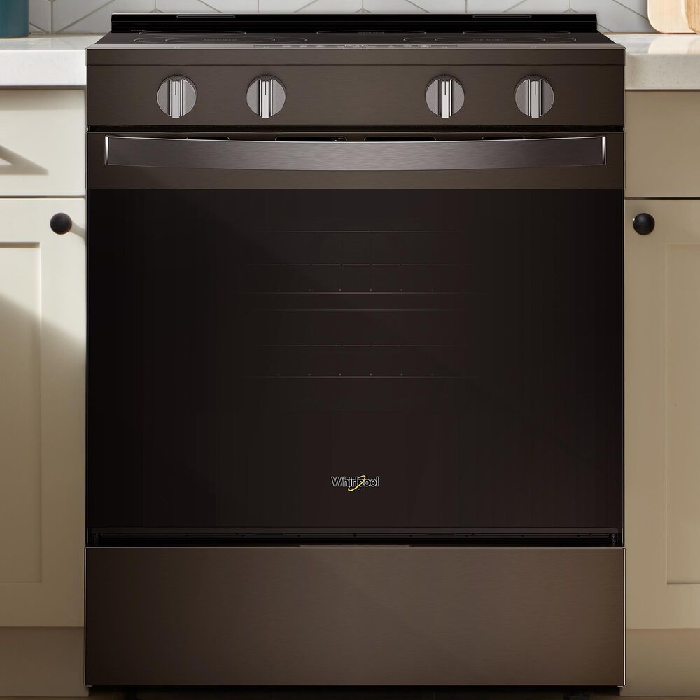 Whirlpool 30" Electric Smart Range in Black-on-Stainless Steel, , large