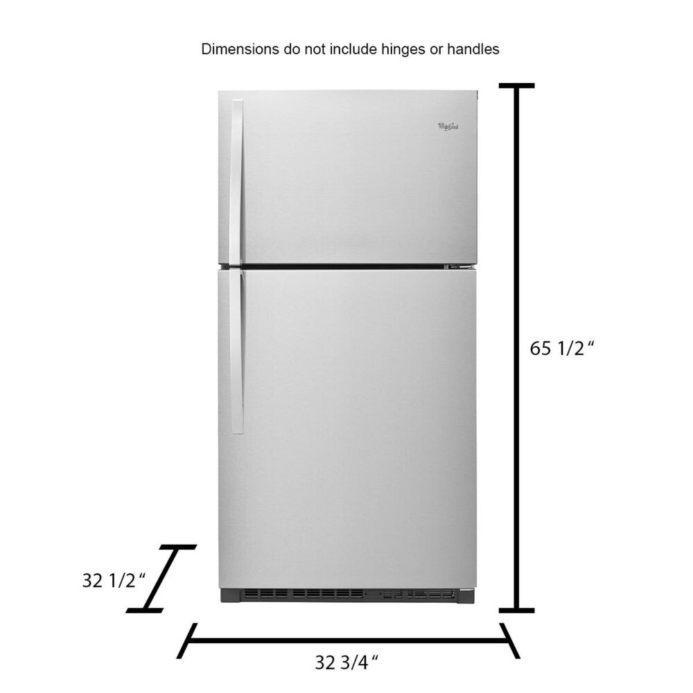 Whirlpool 21 Cu. Ft. 33&quot; Wide Top-Freezer Refrigerator with LED Interior Lighting, , large