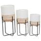 Maple and Jade Indoor/Outdoor Planter with Removable Stand in White, Light Brown, Gray and Matte Black (Set of 3), , large