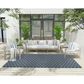 Nourison Twist Reversible 6" x 9" Blue Indoor/Outdoor Area Rug, , large