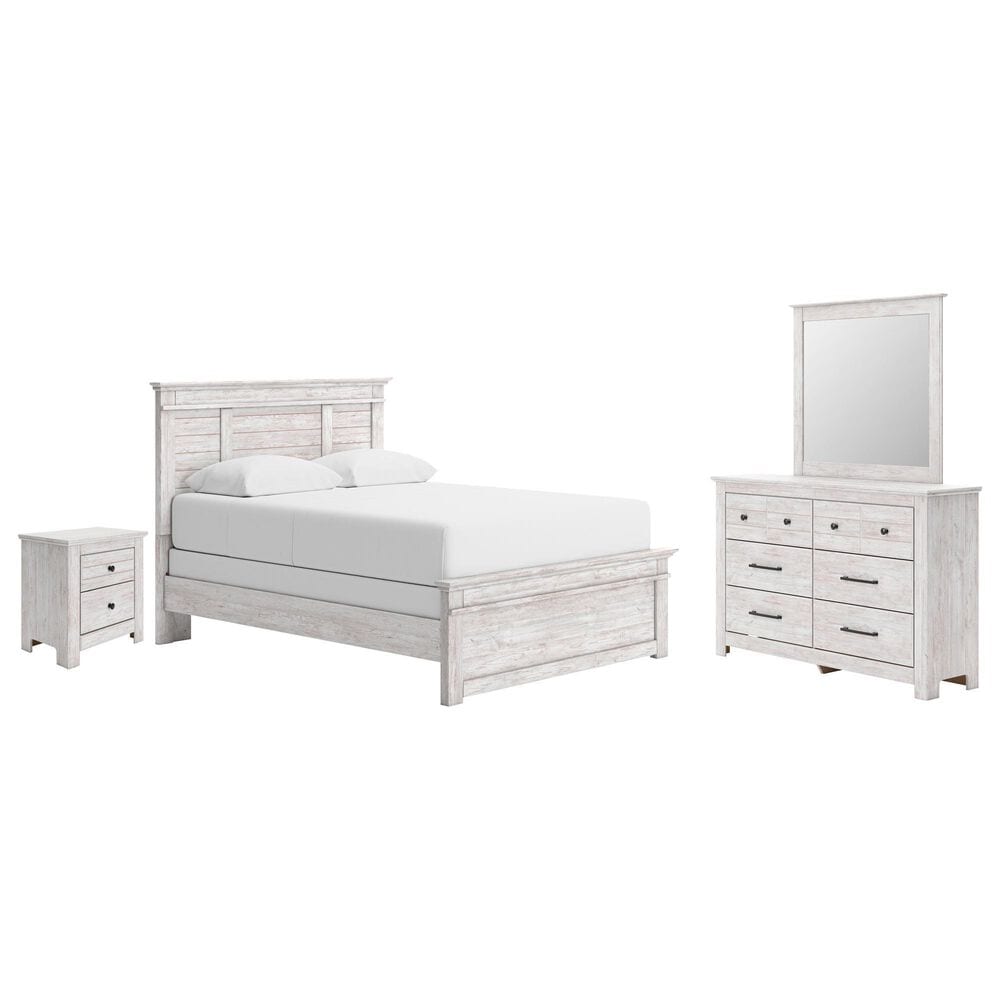 Ashley Makidern 4 Piece Queen Panel Bedroom Set in Whitewash, , large