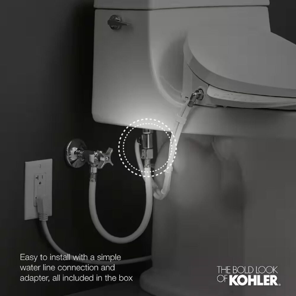 Kohler PureWash E525 Elongated Bidet Toilet Seat in White, , large