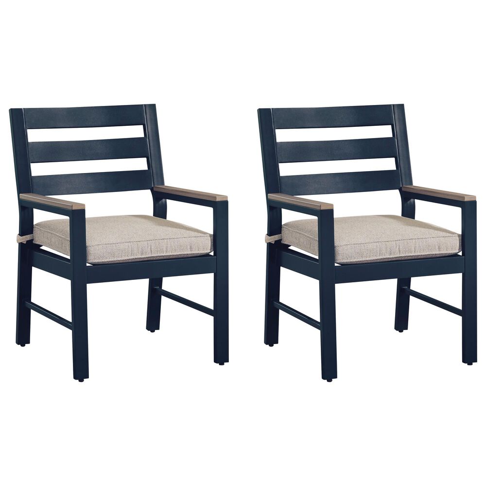 Ashley East Beach Arm Chair in Navy Blue and Driftwood (Set of 2), , large