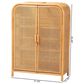 Baxton Studio Curacao 2-Door Rattan Storage Cabinet in Light Honey, , large
