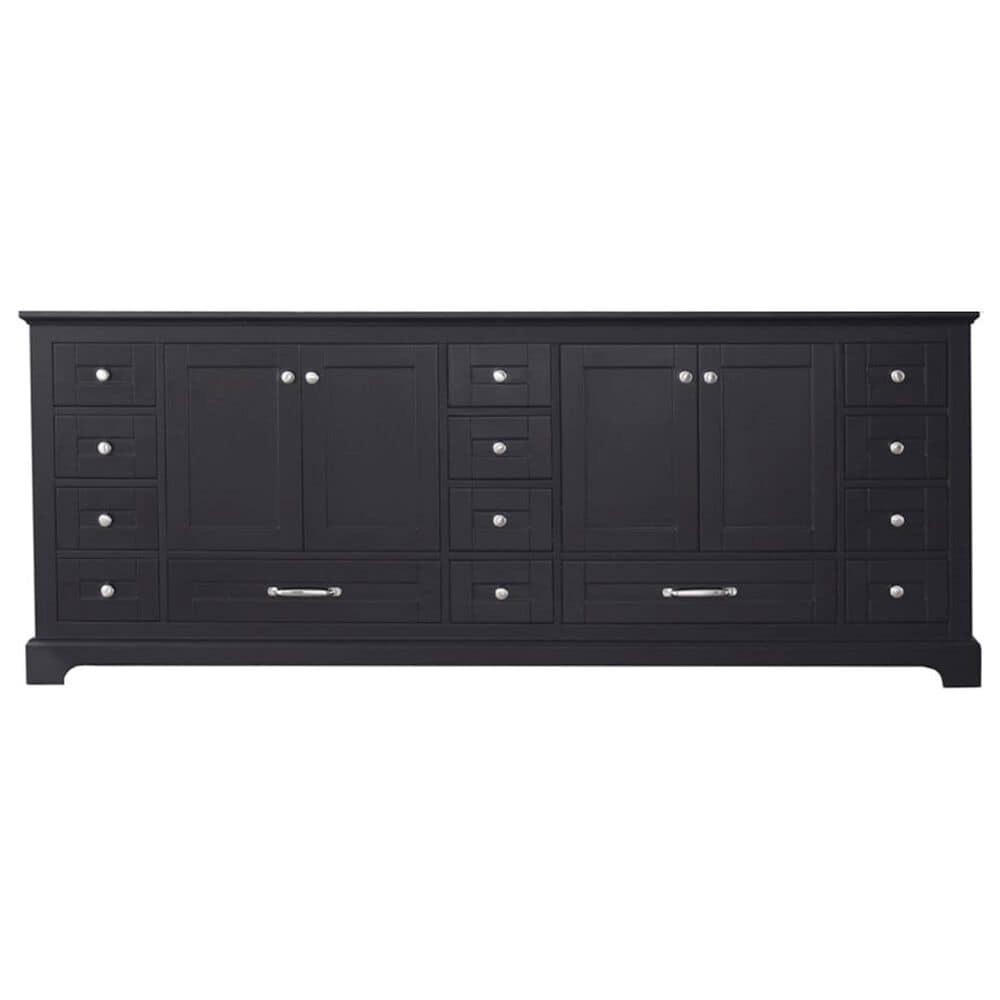 Lexora Home Dukes 84&quot; Double Bathroom Vanity in Espresso with 2 cm White Cultured Marble Top and Rectangular Sinks, , large