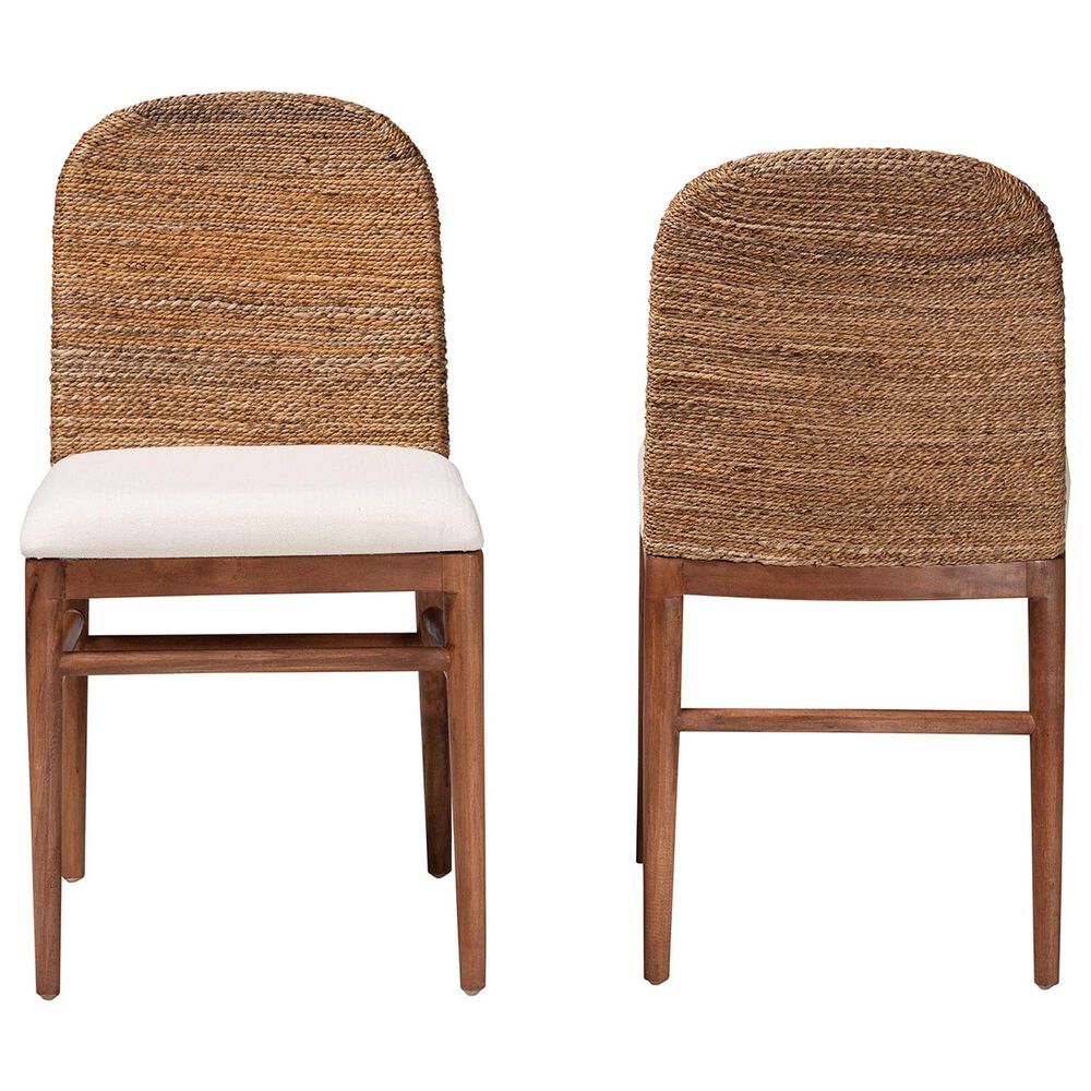 Baxton Studio Nadim Side Chair in Natural Brown (Set of 2), , large