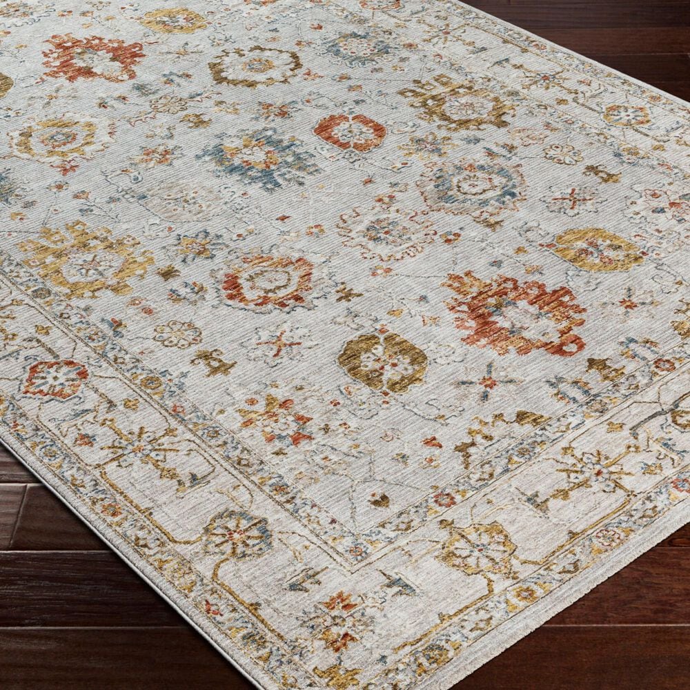Surya Reina REN-2307 Light Gray, Cream, Denim, Rust, Mustard and Olive 6&#39;7&quot; x 9&#39;6&quot; Area Rug, , large