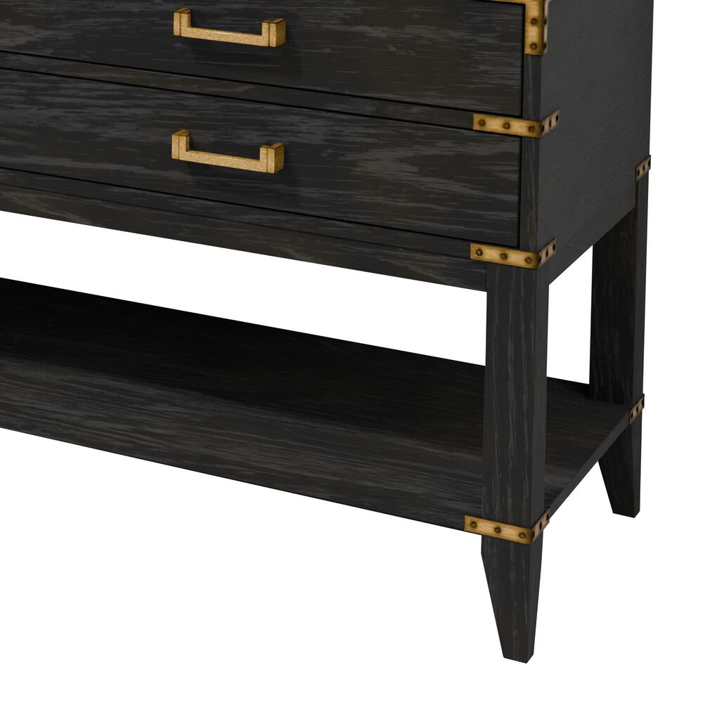 Lexora Home Norwalk 84&quot; Double Bathroom Vanity in Black Oak with White Quartz Top and Rectangular Sinks, , large