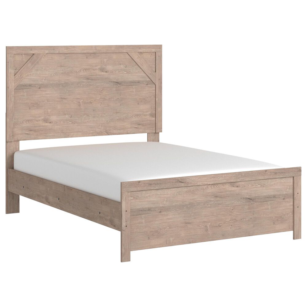 Ashley Senniberg 4-Piece Full Panel Bed Set in Light Brown and White, , large