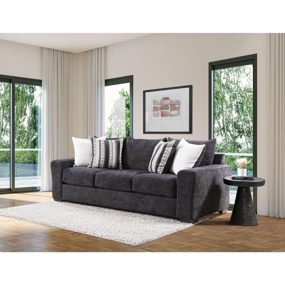 Northwestern Zazie Queen Stationary Sleeper Sofa in Onyx, , large