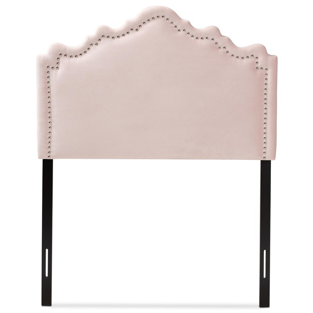 Baxton Studio Nadeen Twin Upholstered Headboard in Light Pink, , large