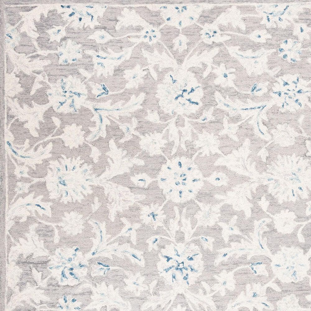 Safavieh Micro-Loop Floral 2&#39;3&quot; x 7&#39; Grey and Ivory Runner, , large