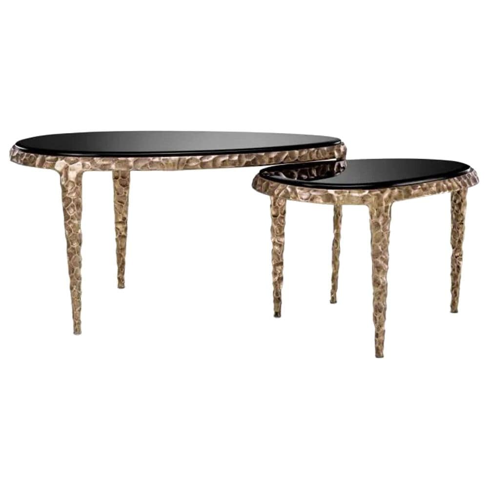 Eichholtz Livana 2-Piece Nesting Side Table in Vintage Brass, , large